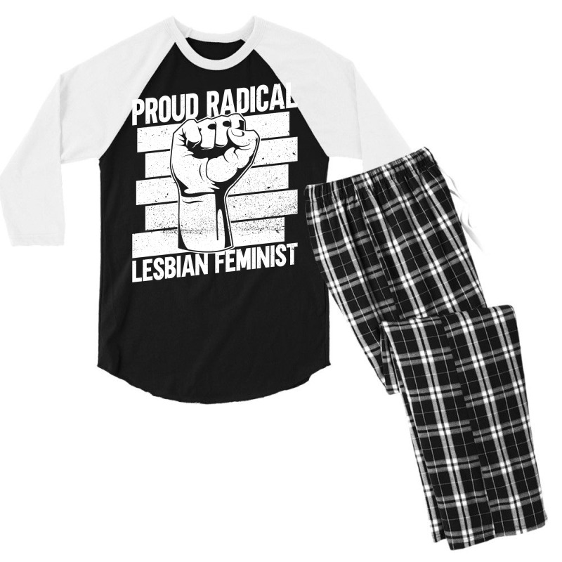 Proud Radical Lesbian Feminist Radical Feminism Fe Men's 3/4 Sleeve Pajama Set | Artistshot