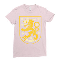 Vintage Distressed Coat Of Arms Of Finland Ladies Fitted T-shirt | Artistshot