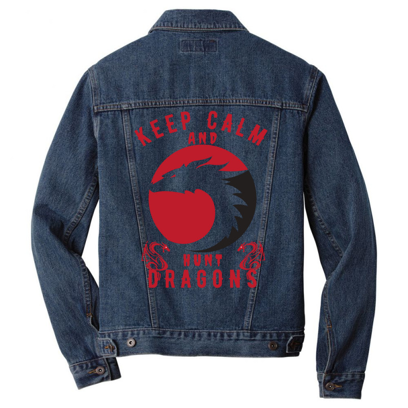 Keep Calm And Hunt Dragons Men Denim Jacket | Artistshot