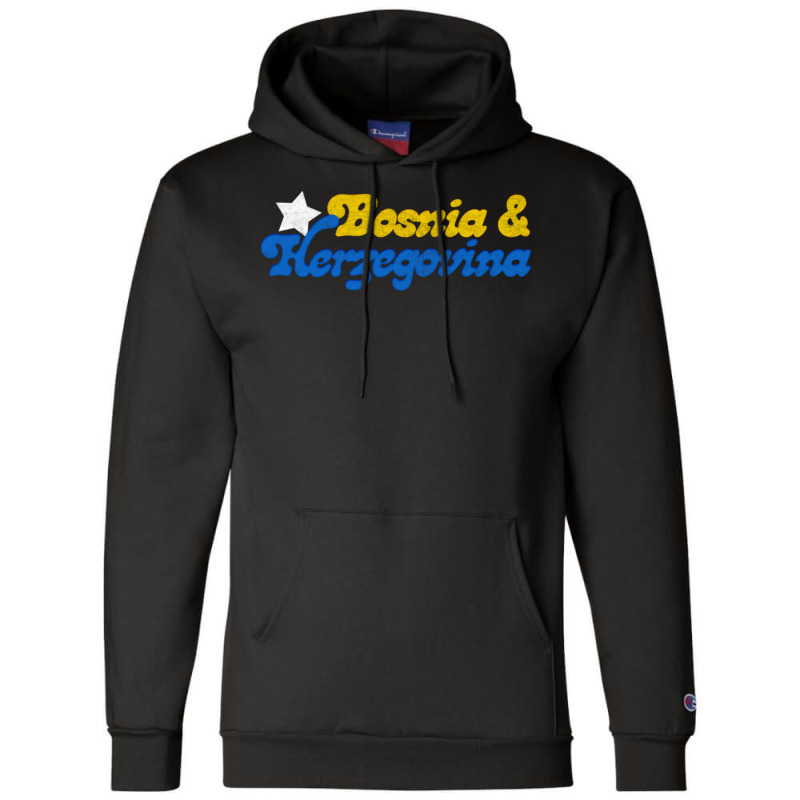 Bosnia   Retro Faded Style Typography Design Champion Hoodie | Artistshot