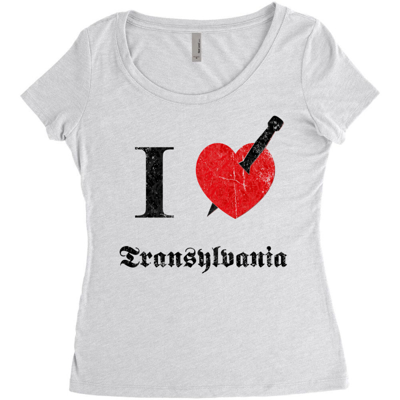 I Love Transylvania (black Eroded Font) Women's Triblend Scoop T-shirt by easontatgeg | Artistshot