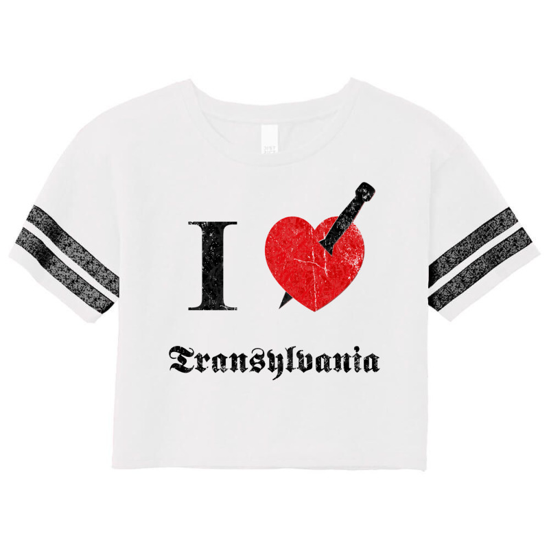 I Love Transylvania (black Eroded Font) Scorecard Crop Tee by easontatgeg | Artistshot