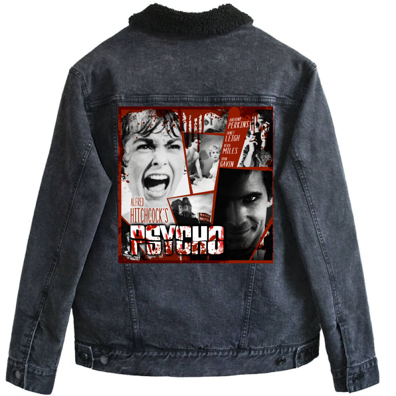 Hitchcock Psycho Movie Unisex Sherpa-lined Denim Jacket | Artistshot