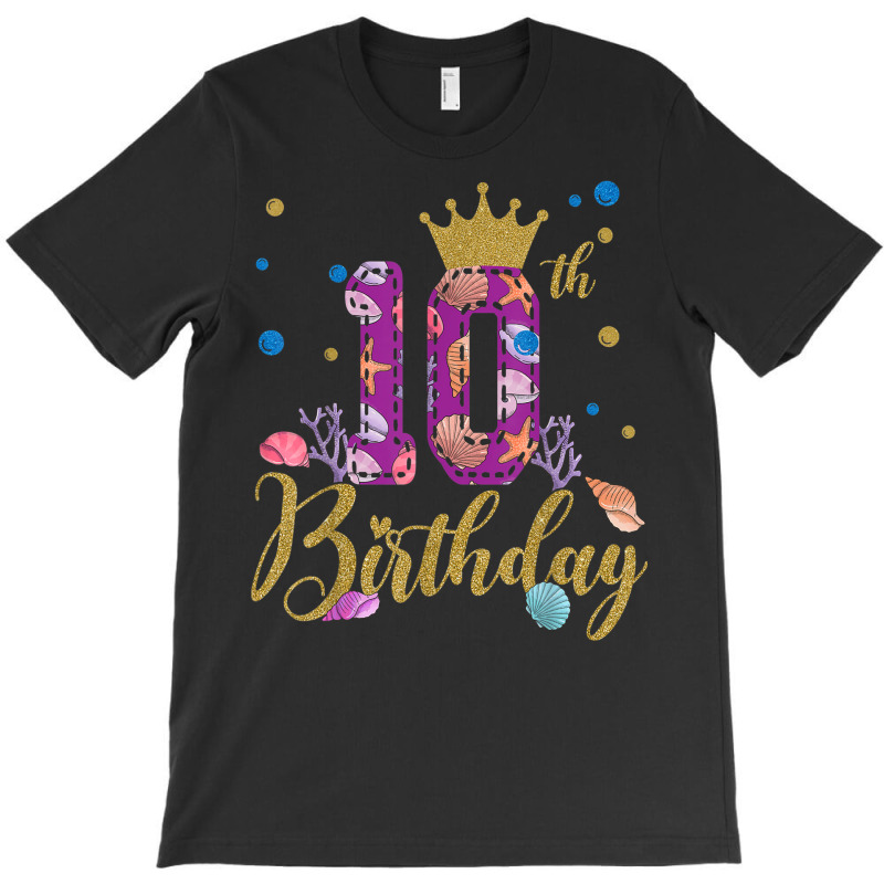 Happy 10th Birthday With Cool Crown And Number T-shirt | Artistshot