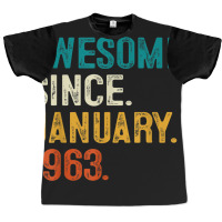 Awesome Since January 1963 60th Birthday Gifts 60 Graphic T-shirt | Artistshot