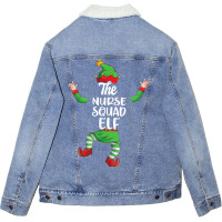 Nurse Squad Elf Family Matching Christmas Pajamas Unisex Sherpa-lined Denim Jacket | Artistshot