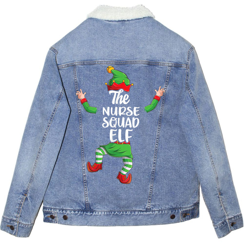 Nurse Squad Elf Family Matching Christmas Pajamas Unisex Sherpa-lined Denim Jacket | Artistshot