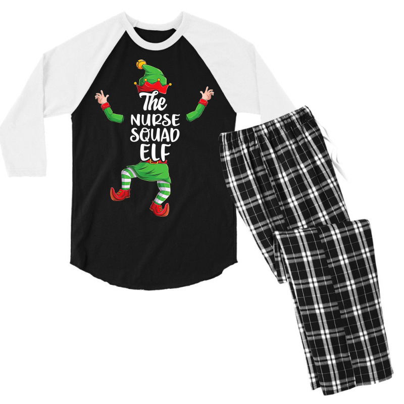 Nurse Squad Elf Family Matching Christmas Pajamas Men's 3/4 Sleeve Pajama Set | Artistshot