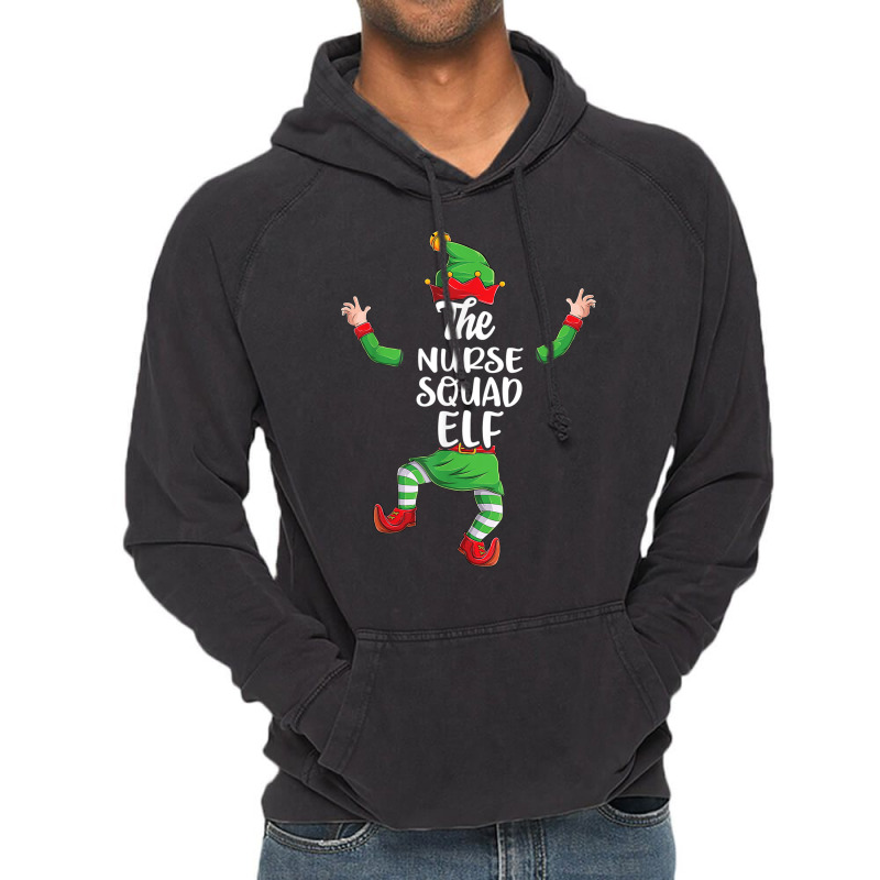 Nurse Squad Elf Family Matching Christmas Pajamas Vintage Hoodie | Artistshot