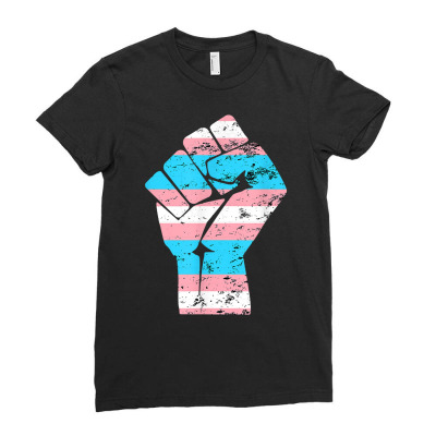 Resist Fist Transgender Flag Trans Pride T Shirt Ladies Fitted T-shirt Designed By Riggsengland