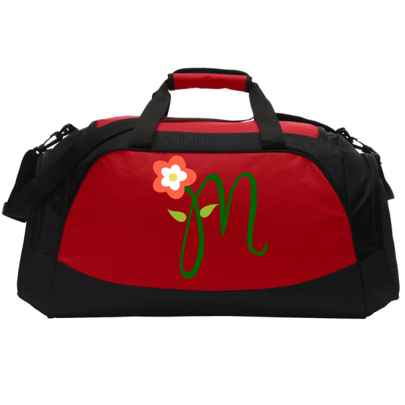 Letter M With Flower Active Duffel | Artistshot