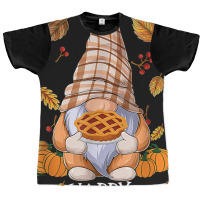 Cute Gnome Happy Thanksgiving Autumn Fall Pumpkin Graphic T-shirt | Artistshot