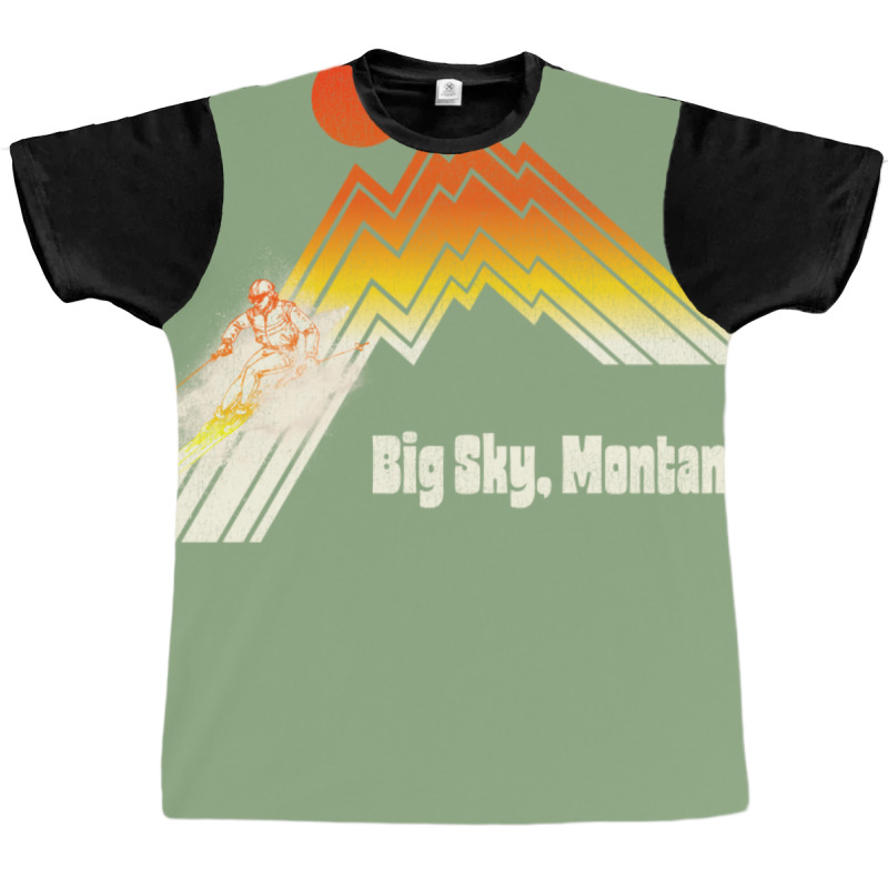 Big Sky Montana 70s80s Retro Souvenir Style Skiing Graphic T-shirt by lyxellseradjq | Artistshot