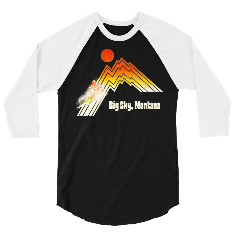 Big Sky Montana 70s80s Retro Souvenir Style Skiing 3/4 Sleeve Shirt by lyxellseradjq | Artistshot