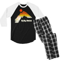 Big Sky Montana 70s80s Retro Souvenir Style Skiing Men's 3/4 Sleeve Pajama Set | Artistshot