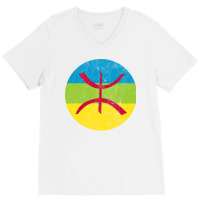 Berber  Imazighen Faded Style Flag Design V-neck Tee | Artistshot