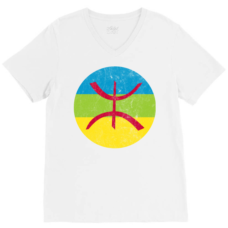 Berber  Imazighen Faded Style Flag Design V-neck Tee | Artistshot