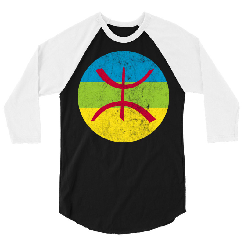 Berber  Imazighen Faded Style Flag Design 3/4 Sleeve Shirt | Artistshot