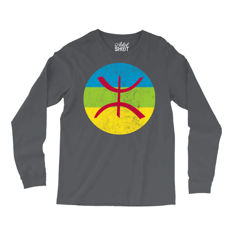 Berber  Imazighen Faded Style Flag Design Long Sleeve Shirts | Artistshot