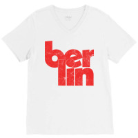 Berlin  Retro Typography Design V-neck Tee | Artistshot