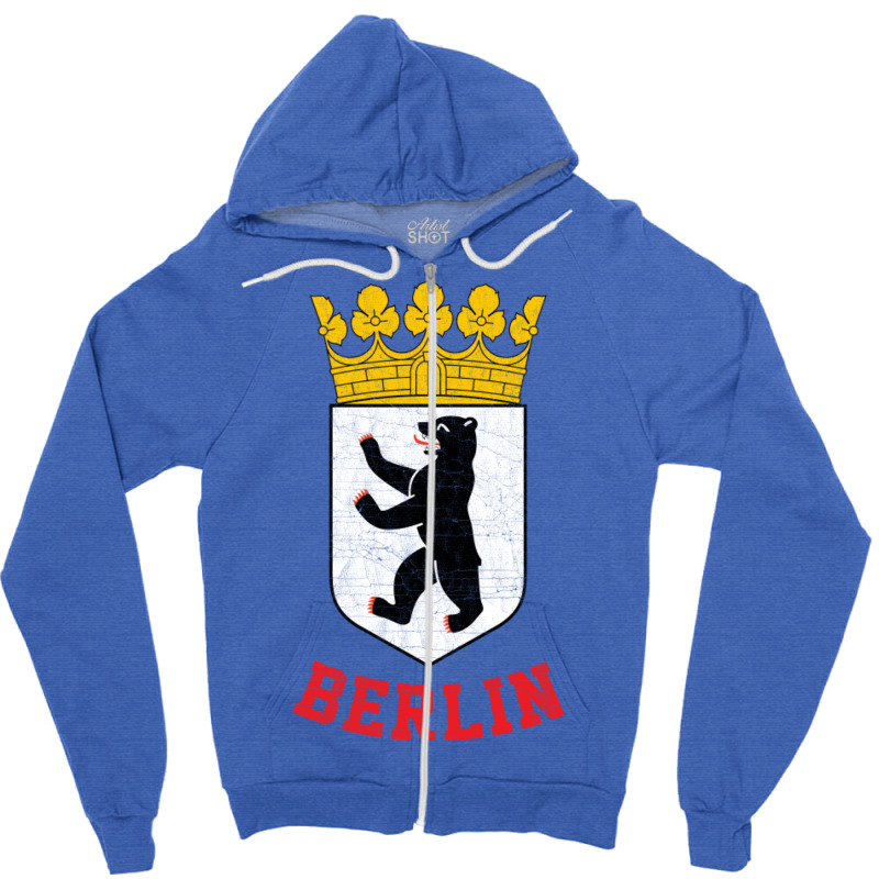 Berlin, Germany   Vintage Style Design Zipper Hoodie | Artistshot