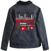 Switzerland Unisex Sherpa-lined Denim Jacket | Artistshot