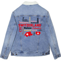 Switzerland Unisex Sherpa-lined Denim Jacket | Artistshot