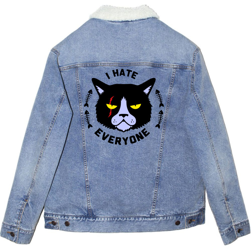 I Hate Everyone Unisex Sherpa-lined Denim Jacket | Artistshot