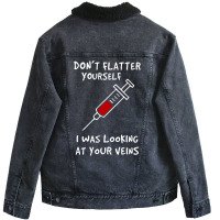 I Was Looking At Your Veins Unisex Sherpa-lined Denim Jacket | Artistshot