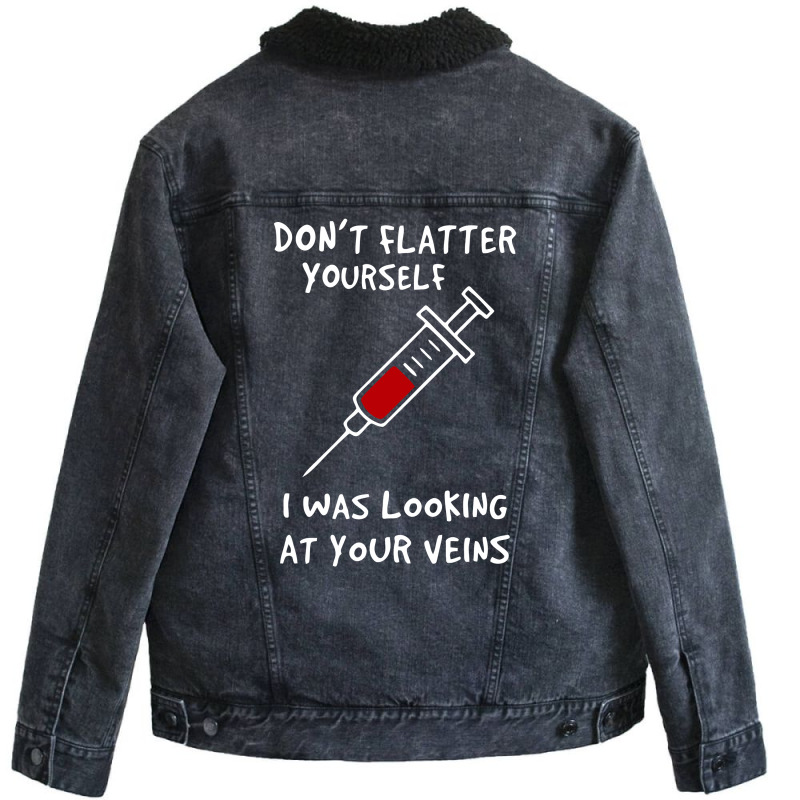 I Was Looking At Your Veins Unisex Sherpa-lined Denim Jacket | Artistshot