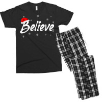 Merry Christmas Believe In Santa Claus Xmas Holida Men's T-shirt Pajama Set | Artistshot