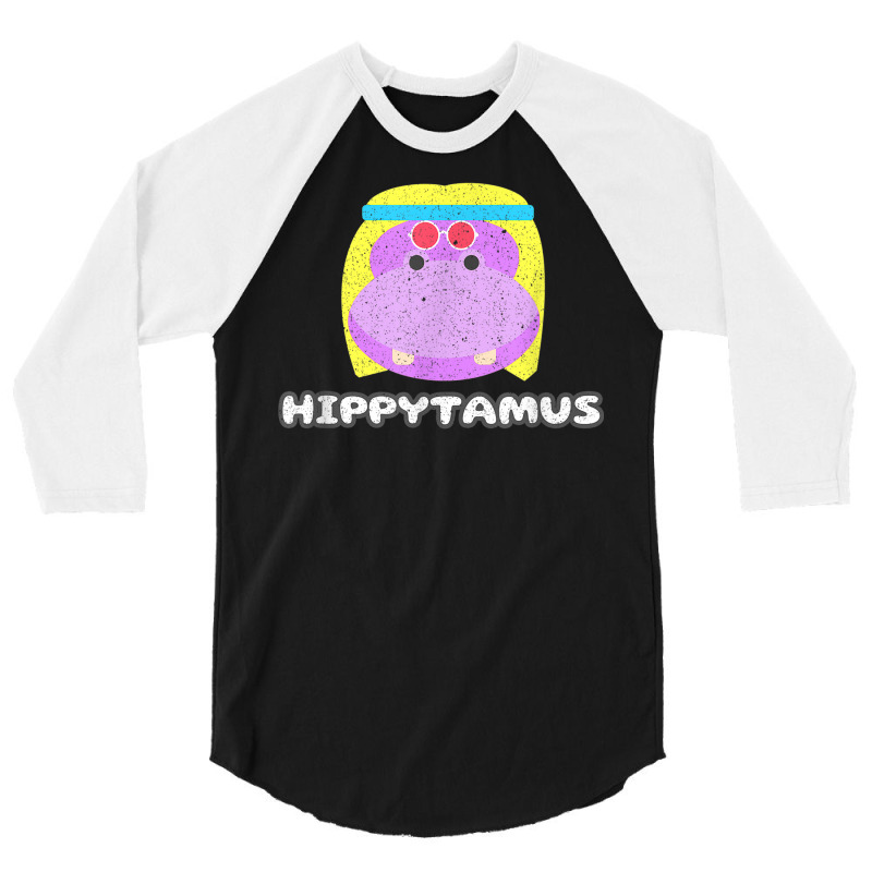 Funny Hippo Hippypotamus Vintage Animal Lovers 3/4 Sleeve Shirt | Artistshot