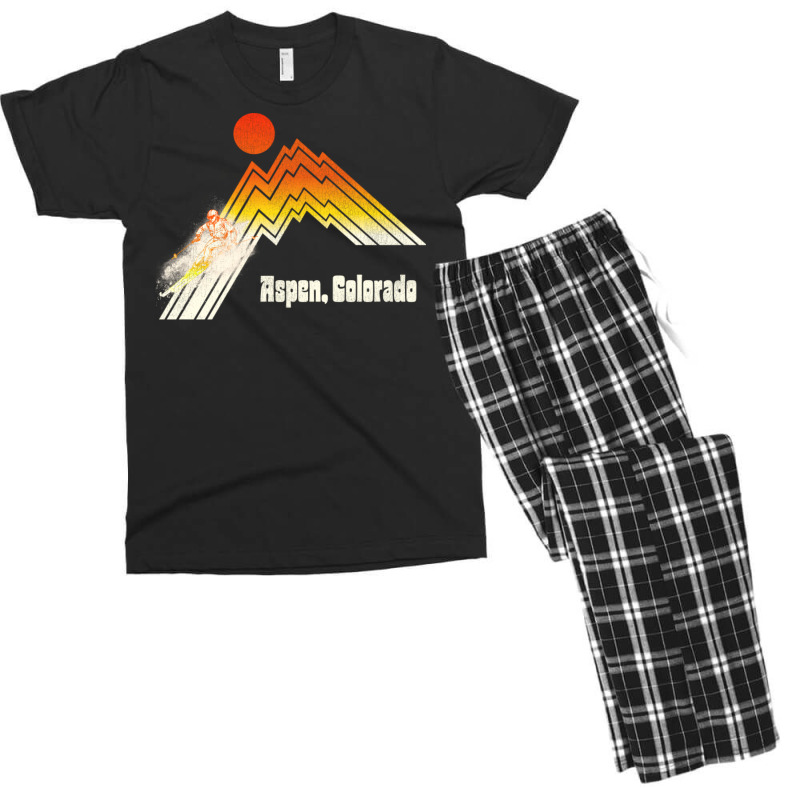 Aspen Colorado 70s80s Retro Souvenir Style Skiing Men's T-shirt Pajama Set by zaheretippanp | Artistshot