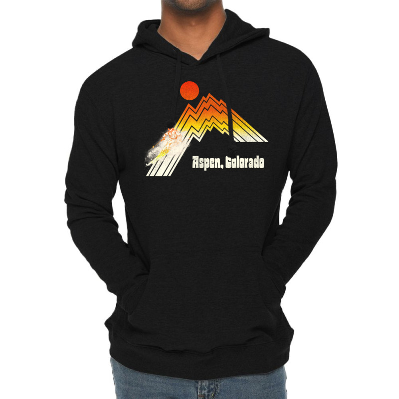 Aspen Colorado 70s80s Retro Souvenir Style Skiing Lightweight Hoodie by zaheretippanp | Artistshot