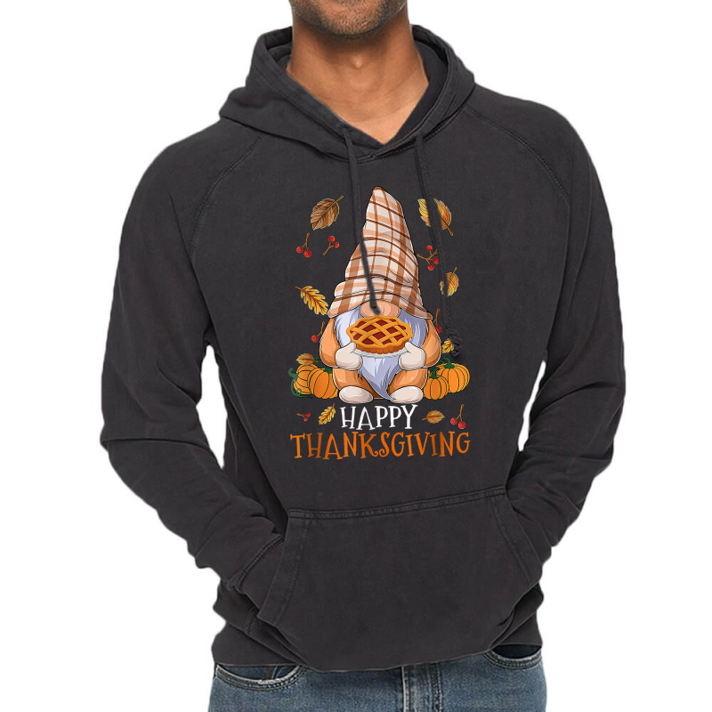 Cute Gnome Happy Thanksgiving Autumn Fall Pumpkin Vintage Hoodie | Artistshot