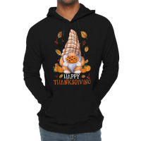 Cute Gnome Happy Thanksgiving Autumn Fall Pumpkin Lightweight Hoodie | Artistshot