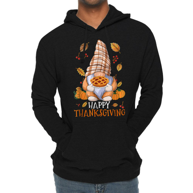 Cute Gnome Happy Thanksgiving Autumn Fall Pumpkin Lightweight Hoodie | Artistshot