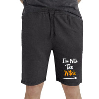 Funny Halloween For Men I'm With The Witch Funny H Vintage Short | Artistshot