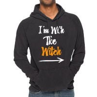 Funny Halloween For Men I'm With The Witch Funny H Vintage Hoodie | Artistshot