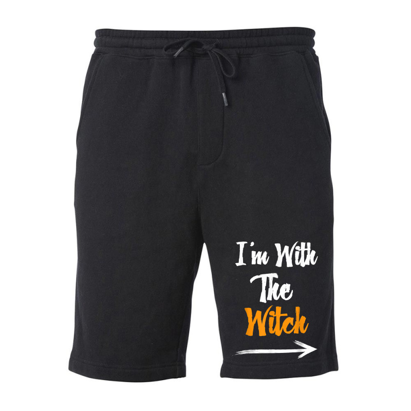 Funny Halloween For Men I'm With The Witch Funny H Fleece Short | Artistshot