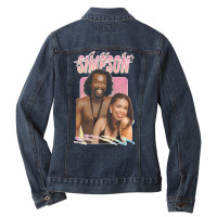 Ashford & Simpson  80s Retro Soul Fan Design Ladies Denim Jacket | Artistshot