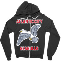 Atlantic City Seagulls )( Retro Throwback Basketba Zipper Hoodie | Artistshot