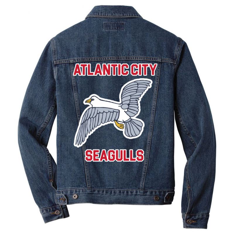 Atlantic City Seagulls )( Retro Throwback Basketba Men Denim Jacket | Artistshot