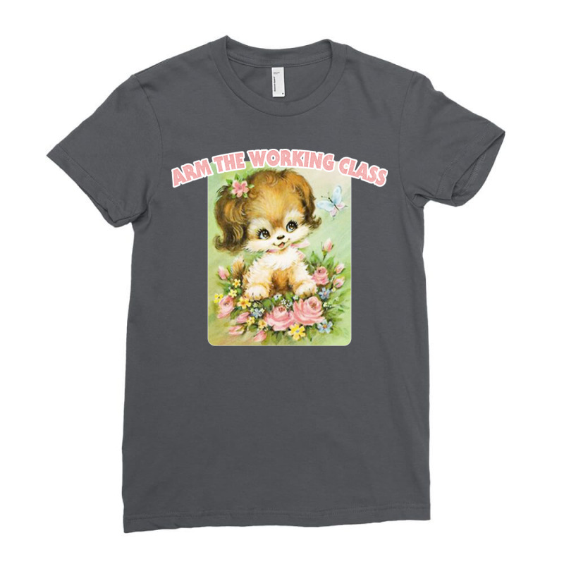 Arm The Working Class  Retro Cute Meme Pupper Ladies Fitted T-Shirt by guixlensune | Artistshot