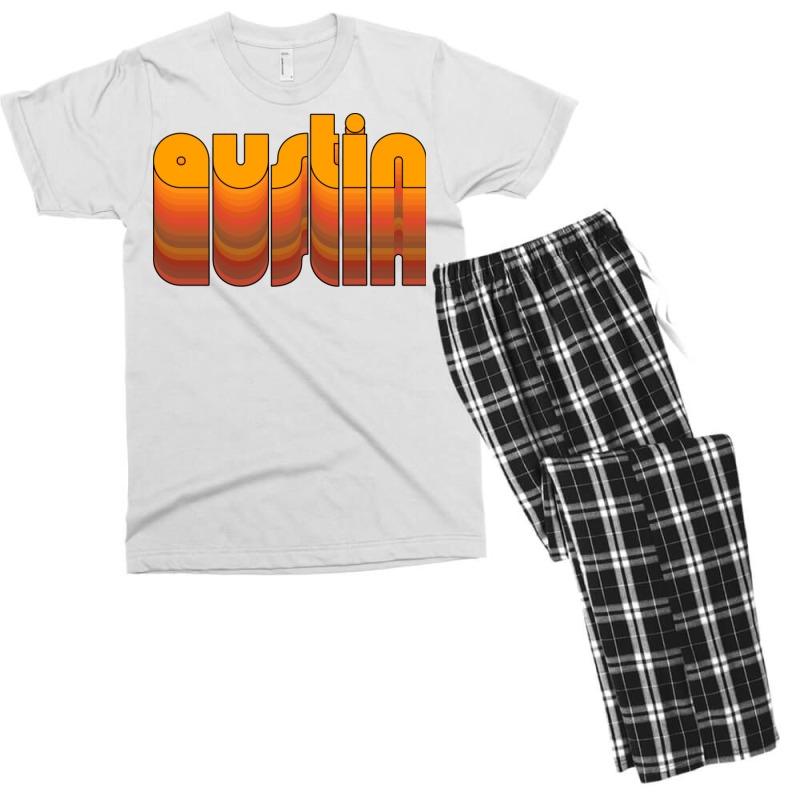 Austin Texas Pride Retro Style Represent Men's T-shirt Pajama Set | Artistshot