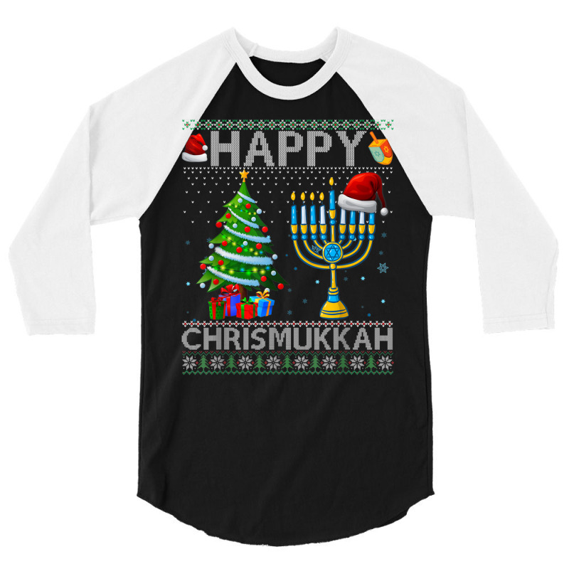 Happy Chrismukkah Jewish Christmas Hanukkah Chanuk 3/4 Sleeve Shirt | Artistshot