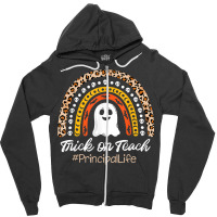 Trick Or Teach Principal Life Halloween Leopard Ra Zipper Hoodie | Artistshot