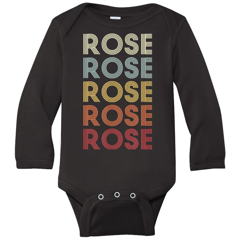 Rose Michigan Rose Mi Retro Vintage Text Long Sleeve Baby Bodysuit | Artistshot