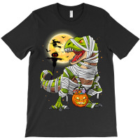 Dinosaur T Rex Mummy Pumpkin With Moon Halloween C T-shirt | Artistshot