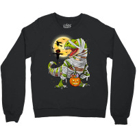 Dinosaur T Rex Mummy Pumpkin With Moon Halloween C Crewneck Sweatshirt | Artistshot